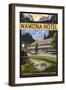 Wawona Hotel - Yosemite National Park - California-Lantern Press-Framed Art Print