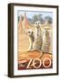 Visit the Zoo, Meerkats Scene-Lantern Press-Framed Art Print