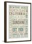 Newport Beach, California - Typography (#3)-Lantern Press-Framed Art Print