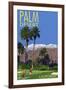 Palm Desert, California - Golfing Scene-Lantern Press-Framed Art Print