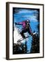 Snowboarder - Scratchboard-Lantern Press-Framed Art Print