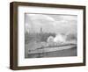 World War II Photo of RMS Queen Mary Arriving in New York Harbor-null-Framed Art Print