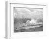 World War II Photo of RMS Queen Mary Arriving in New York Harbor-null-Framed Art Print