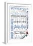 Minneapolis, Minnesota - Typography-Lantern Press-Framed Art Print