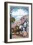 Savannah, Georgia - Horse and Carriage-Lantern Press-Framed Art Print