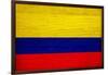 Colombia Flag Design with Wood Patterning - Flags of the World Series-Philippe Hugonnard-Framed Art Print