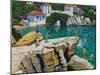 Jumping into the Sea, Plates , Skiathos, 2015-Andrew Macara-Mounted Giclee Print