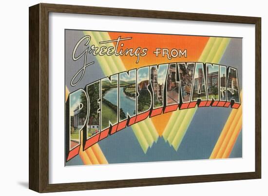 Greetings from Pennsylvania-null-Framed Art Print