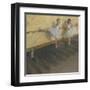 Dancers Practicing at the Barre-Edgar Degas-Framed Art Print