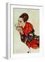 Portrait of the Actress Marga Boerner with Compact, 1917-Egon Schiele-Framed Giclee Print