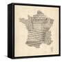 Map of France Old Sheet Music Map-Michael Tompsett-Framed Stretched Canvas