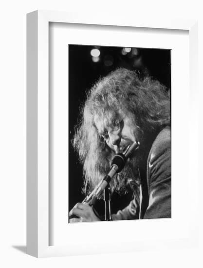 Singer Ian Anderson Playing the Flute During a Rehearsal for a TV Special-Ralph Crane-Framed Photographic Print