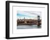 Landscape View of Midtown NY with Manhattan Bridge and the Empire State Building-Philippe Hugonnard-Framed Art Print