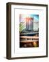 Instants of NY Series - Manhattan Bridge with Empire State Building Center from Brooklyn Bridge-Philippe Hugonnard-Framed Art Print