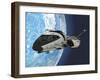 A Pilot Manuvers a Space Shuttle into Orbit around Planet Earth-Stocktrek Images-Framed Art Print