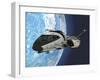 A Pilot Manuvers a Space Shuttle into Orbit around Planet Earth-Stocktrek Images-Framed Art Print