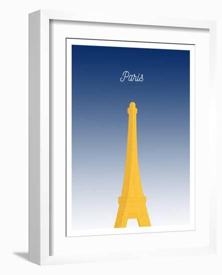 Visit Paris - At Night (minimalist)-The Saturday Evening Post-Framed Giclee Print