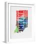 Indiana Watercolor Word Cloud-NaxArt-Framed Art Print