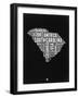 South Carolina Black and White Map-NaxArt-Framed Art Print