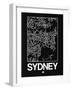 Black Map of Sydney-NaxArt-Framed Art Print