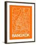 Orange Map of Bangkok-NaxArt-Framed Art Print