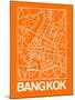 Orange Map of Bangkok-NaxArt-Mounted Art Print