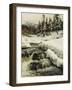 A Winter Landscape with a Mountain Torrent-Peder Mork Monsted-Framed Giclee Print