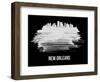 New Orleans Skyline Brush Stroke - White-NaxArt-Framed Art Print