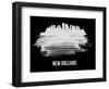 New Orleans Skyline Brush Stroke - White-NaxArt-Framed Art Print