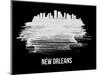 New Orleans Skyline Brush Stroke - White-NaxArt-Mounted Art Print