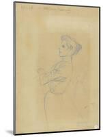 Jeune femme, vue à mi-corps, et croquis de sa silhouette-Théophile Alexandre Steinlen-Mounted Giclee Print