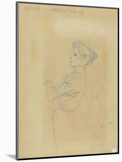 Jeune femme, vue à mi-corps, et croquis de sa silhouette-Théophile Alexandre Steinlen-Mounted Giclee Print