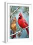 Cardinals in Winter-Lantern Press-Framed Art Print