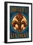 Louisville, Kentucky - Fleur de Lis-Lantern Press-Framed Art Print