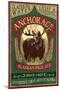 Anchorage, Alaska - Moose Head Ale-Lantern Press-Mounted Art Print