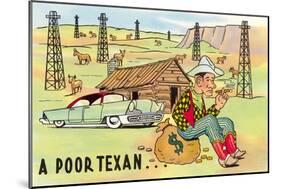 Poor Texan Cartoon-null-Mounted Art Print