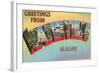 Greetings from Waterville, Maine-null-Framed Art Print