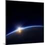 Planet Earth with Rising Sun in Space-Johan Swanepoel-Mounted Art Print