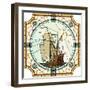 Illustration Of Sailing Ships Of The 17Th Century-Vertyr-Framed Art Print