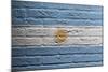 Brick Wall With A Painting Of A Flag, Argentina-Micha Klootwijk-Mounted Art Print