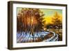 Rural Winter Landscape-balaikin2009-Framed Art Print