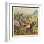 The English Forces of King Edward I Battle Against the Scots Under William Wallace-Joseph Kronheim-Framed Art Print
