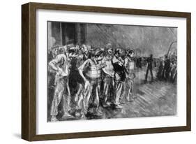 Stokers Wait on the Deck Hoping to Board Lifeboats-null-Framed Art Print