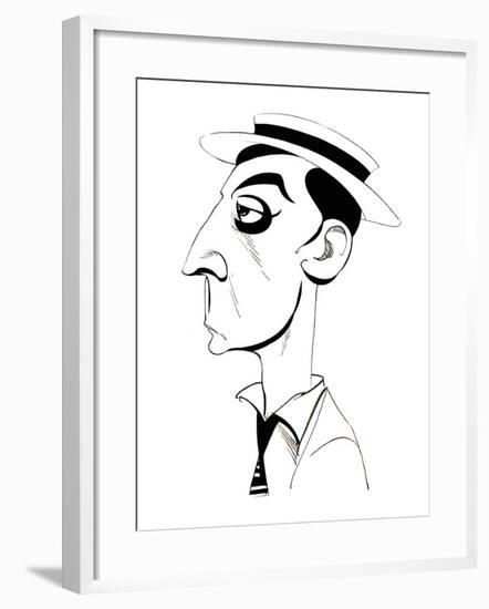 Buster Keaton - caricature of American film comedian, 1895-1966-Neale Osborne-Framed Giclee Print