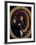 Portrait of the Artist Holding the Portrait of a Military by Charles Le Brun-null-Framed Giclee Print