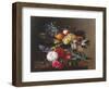 Dahlias, Lupin and Coreopsis in a Greek Kylix-Johan Laurentz Jensen-Framed Giclee Print