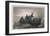 Washington and His Army Cross the Delaware River, Prior to the Battle of Trenton-null-Framed Art Print