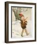 A Boy Walks Through the Snow Carrying Ice Skates-Anne Anderson-Framed Art Print