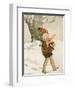 A Boy Walks Through the Snow Carrying Ice Skates-Anne Anderson-Framed Art Print