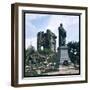 Dresden: Ruins of the Frauenkirche (Church of Our Lady) with a Statue of Martin Luther-null-Framed Photographic Print